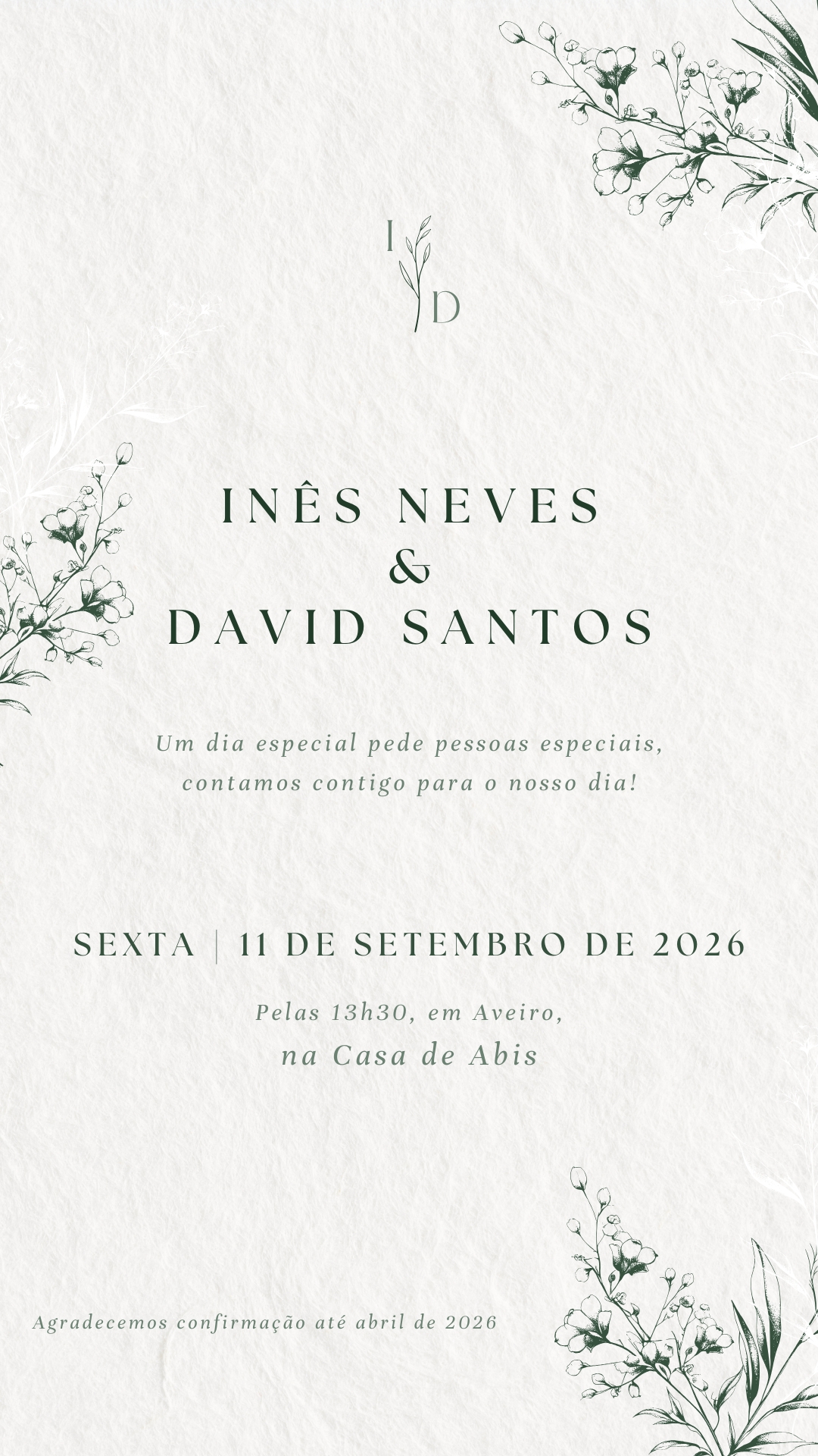 Convite Inês & David